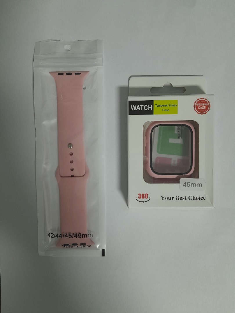 Apple Watch Tempered Glass Case And Strap Mobile Phones Gadgets Mobile Gadget Accessories Cases Sleeves on Carousell