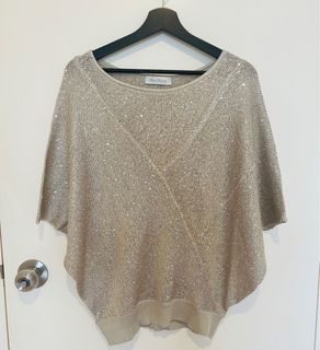 Auth MaxMara knitted top with silver sequin64213021055873110