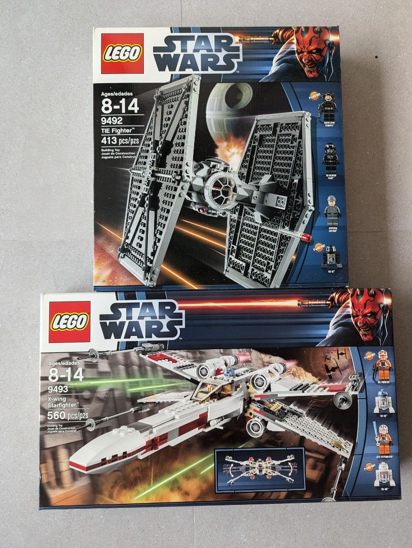 BNIB Lego 9492 and 9493 Star wars XWing TIE Fighter Hobbies Toys Toys Games on Carousell