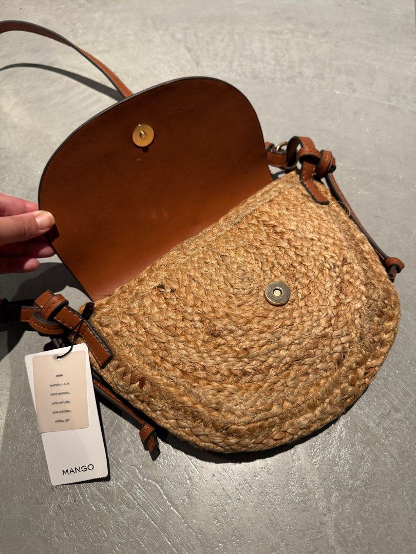 Brand new Mango Natural Jute Crossbody Bag Women s Fashion Bags Wallets Cross body Bags on Carousell