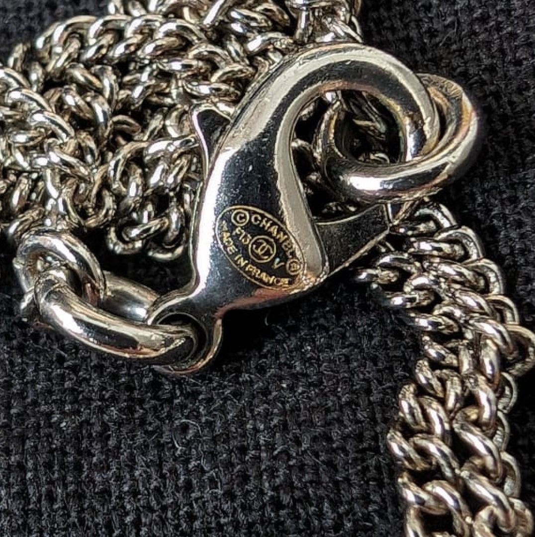 Chanel RARE CC F13V logo classic timeless crystal necklace box receipt