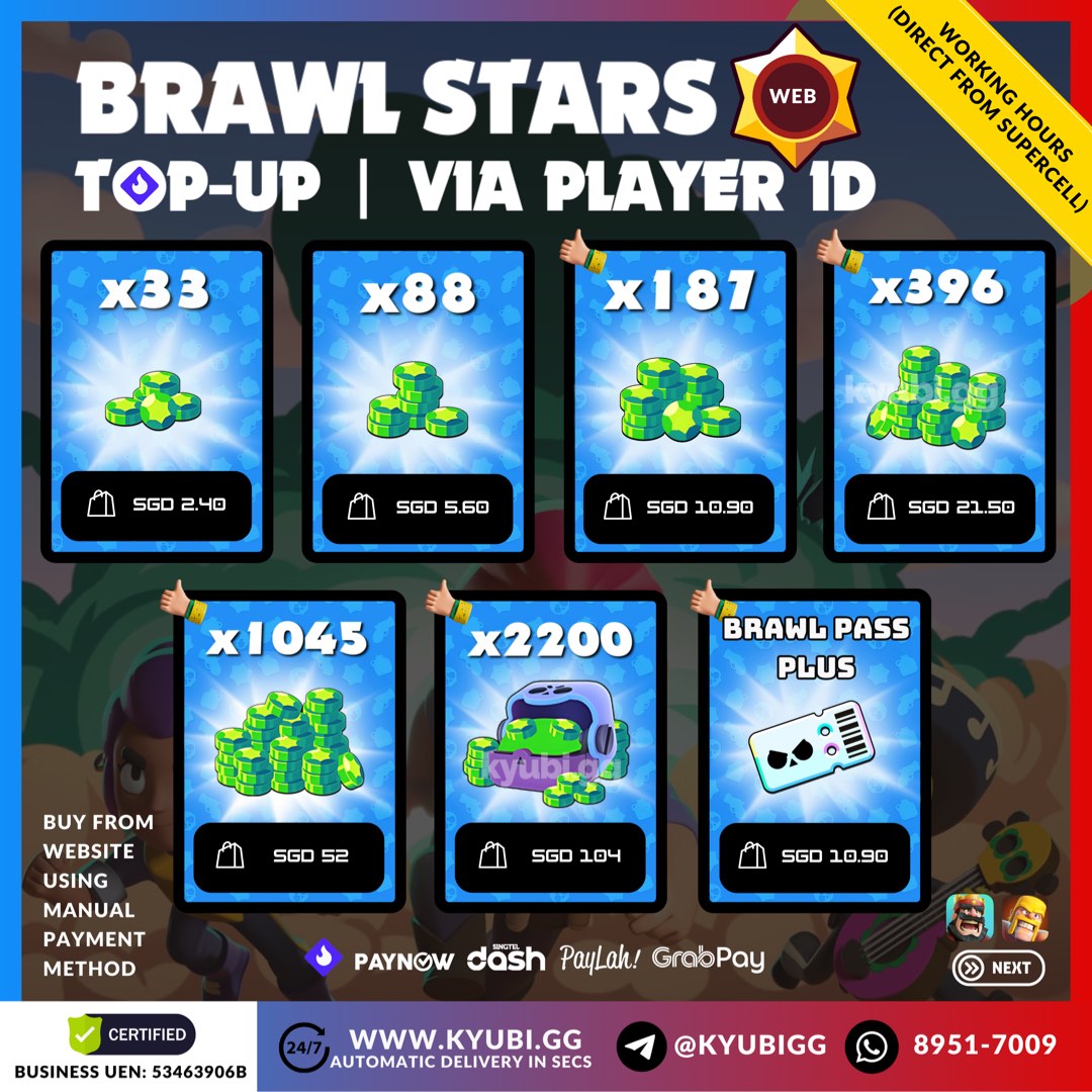 [OFFICIAL SOURCE NO LOGIN] Brawl Stars Gems Topup Brawl Star Top Up Brawl Stars Recharge
