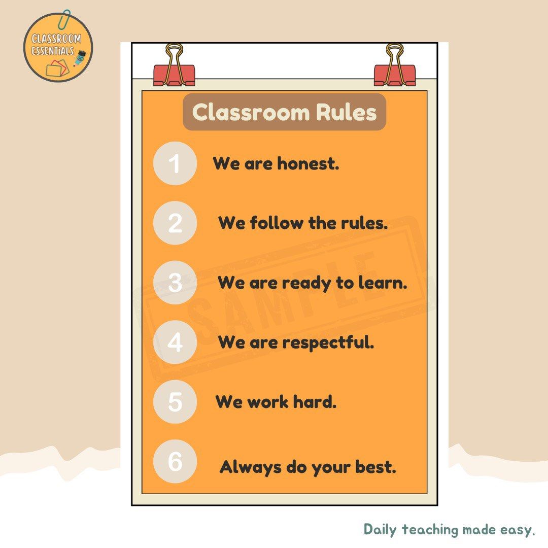 Classroom Rules - Teaching Materials, Hobbies & Toys, Stationery ...