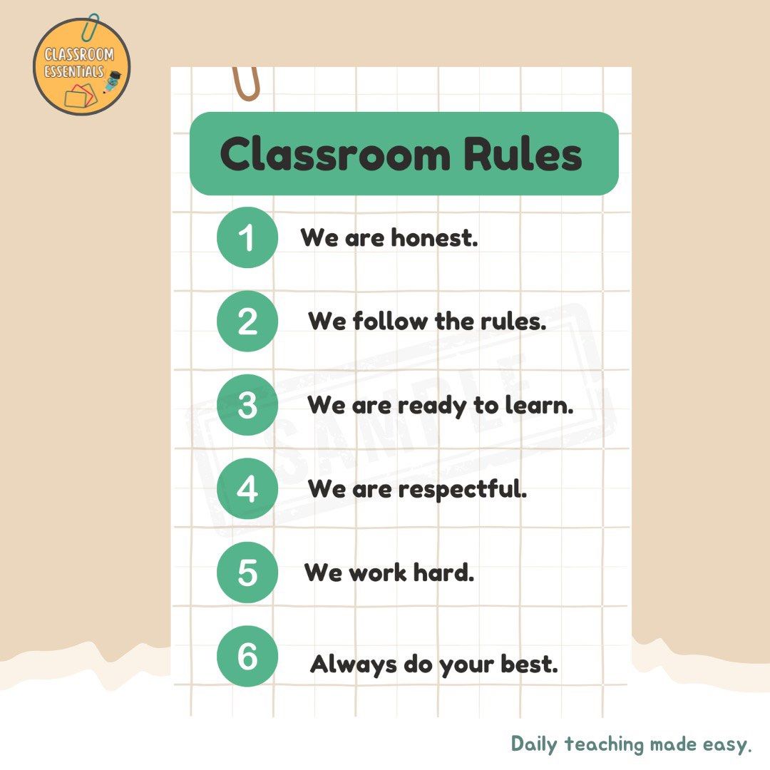 Classroom Rules - Teaching Materials, Hobbies & Toys, Stationery ...