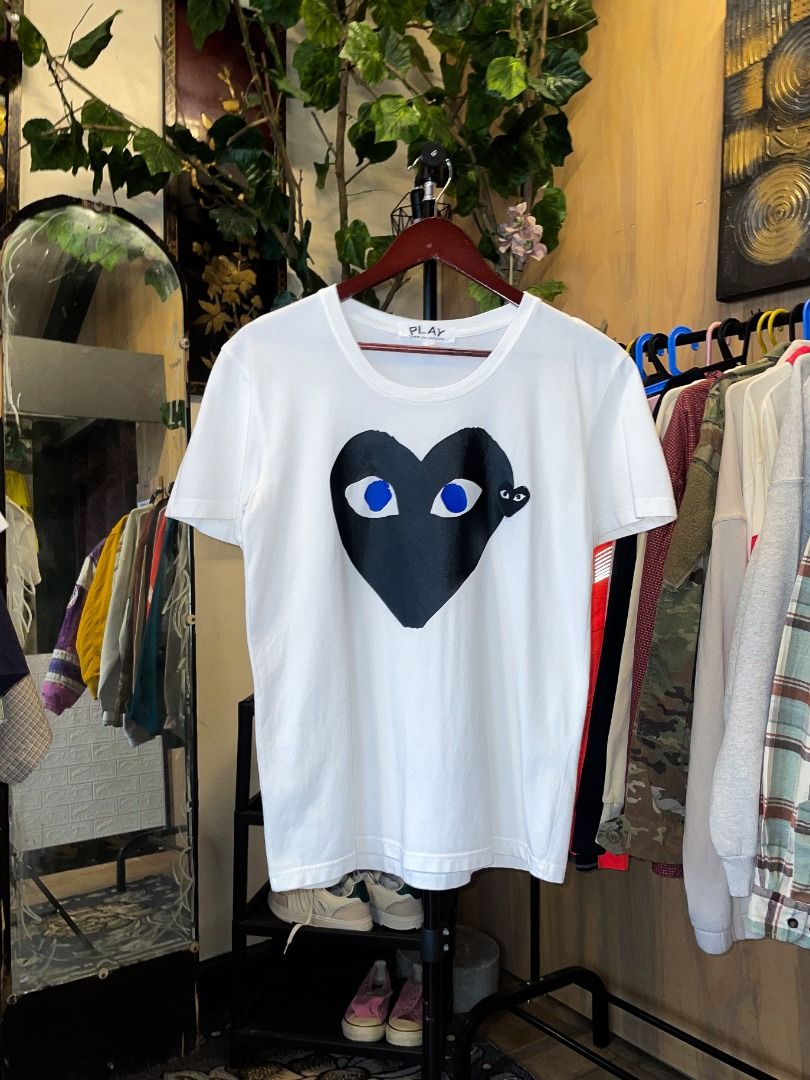 Comme Des Garcons Play Black Heart Blue Eyes Women s Fashion Tops Shirts on Carousell