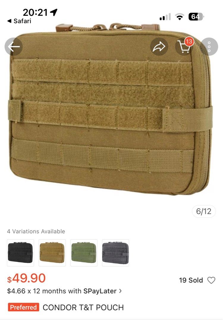 Condor T&T MOLLE Tasche In Multicam – Dokumententasche Mit Durchsichtiger Hülle Für Westen & Rucksäcke