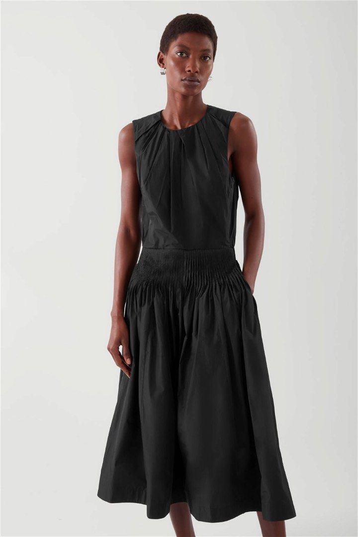 Cos waisted dress with pleats sales