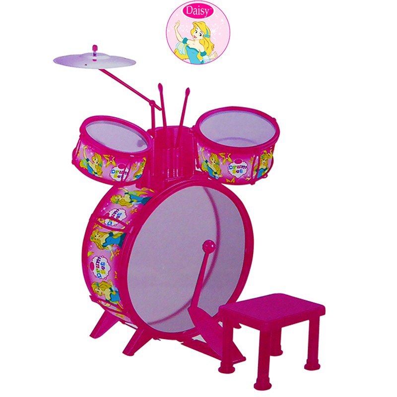 Princess Daisy Instruments Daisy Toys Princess Drum Set with Chair Musical Instrument for Kids ...