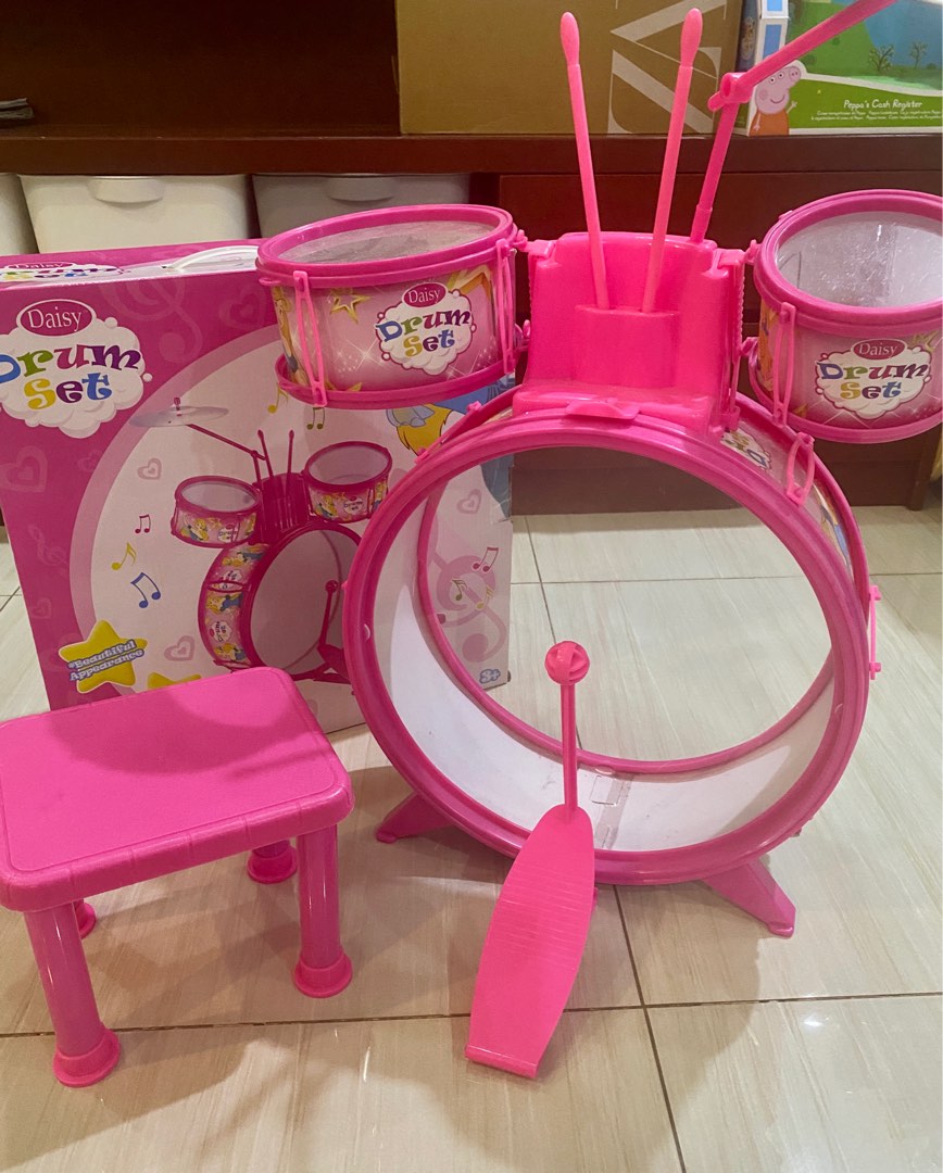 Daisy Toys Princess Drum Set with Chair Musical Instrument for Kids ...