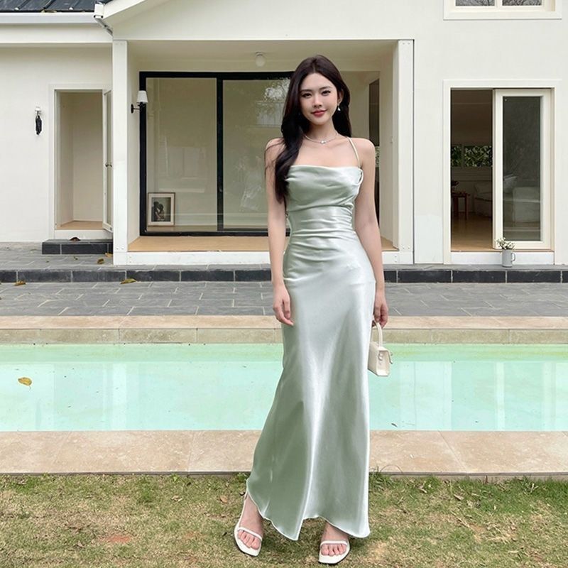 Mansion dinner party satin gown online