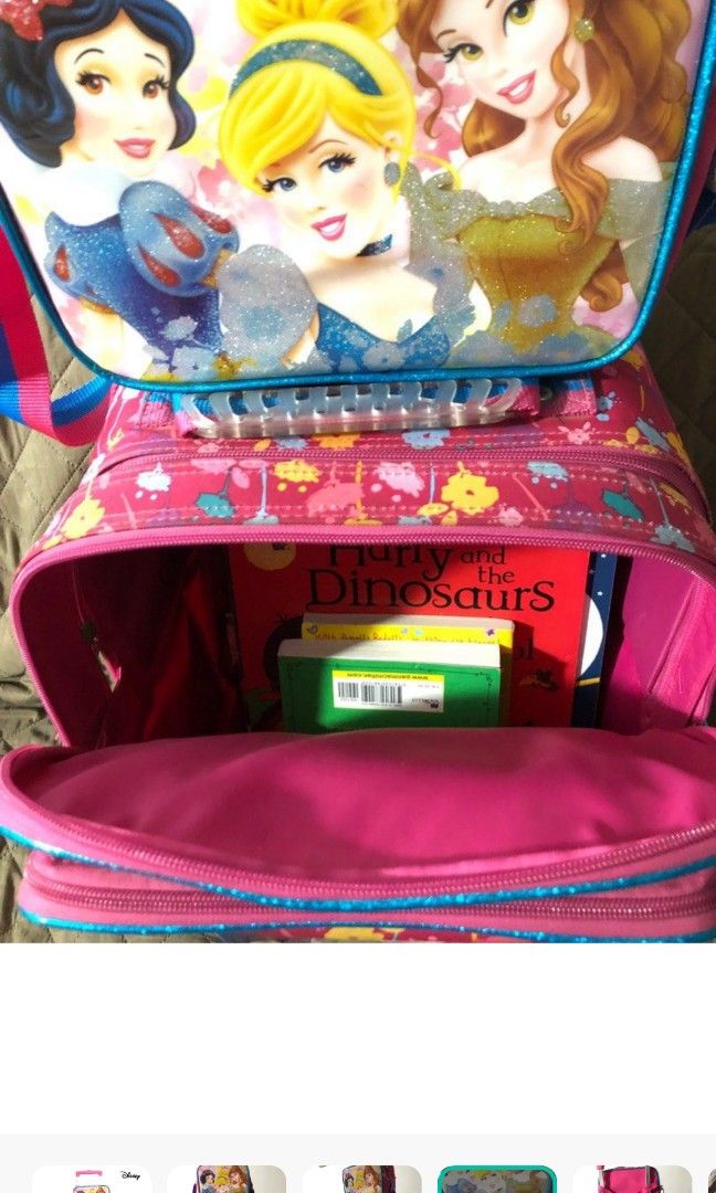 Disney 16" trolley school bag (Category: Other Babies Going Out Needs) located in Manila. Submitted by cristina_dy (Listing ID 1312858628, Image 3). Description: orig Disney 16" trolley school bag lightly used still with lights with lunch bag and bottle good for kinder to grade 3 orig price - 2500 to 3500 pesos.