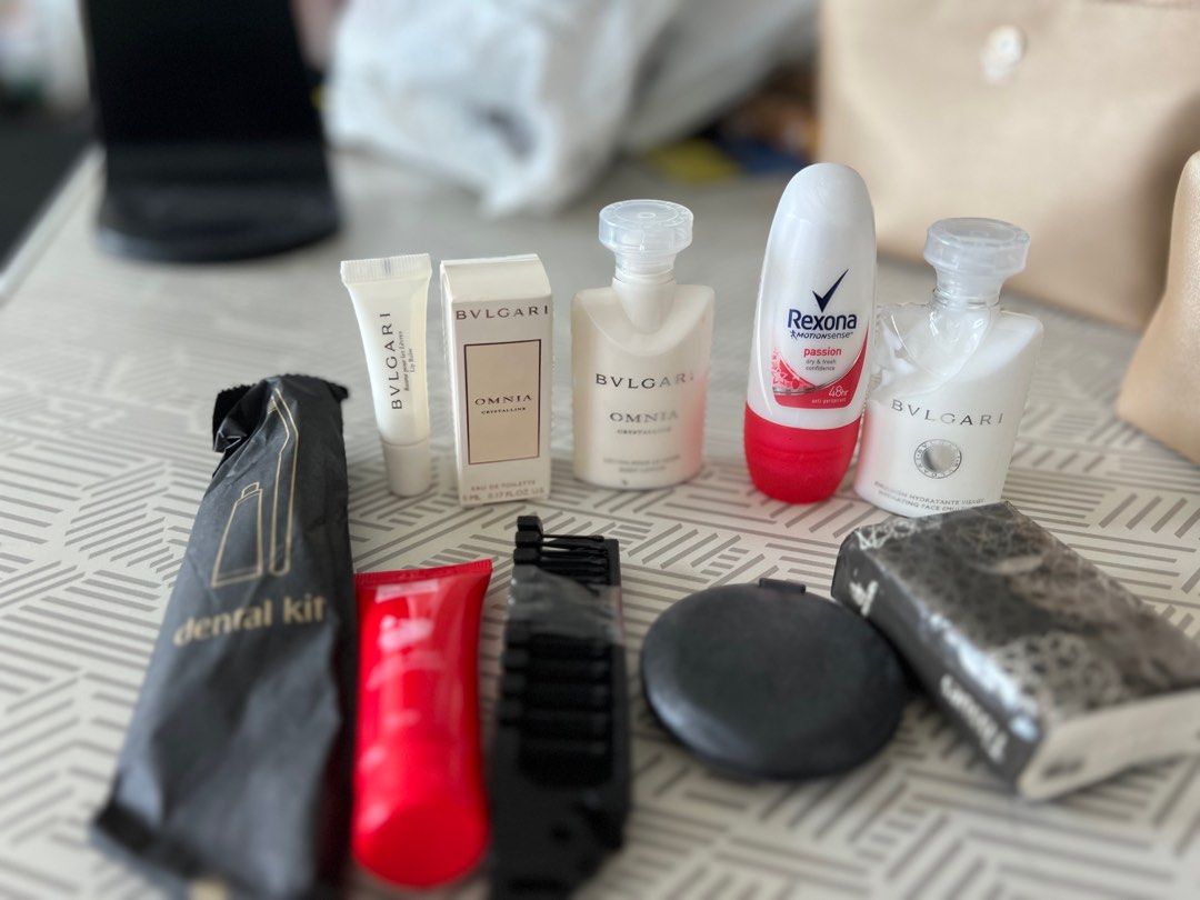 Emirates business class Bvlgari makeup bag