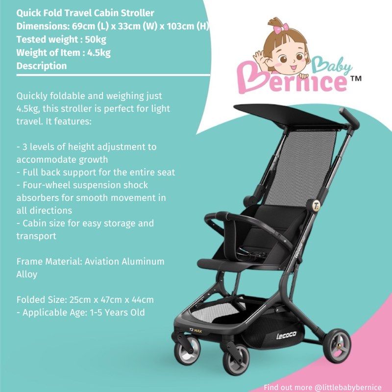 FREE DELIVERY] Cabin Size Baby Stroller 1-5 years old, Babies