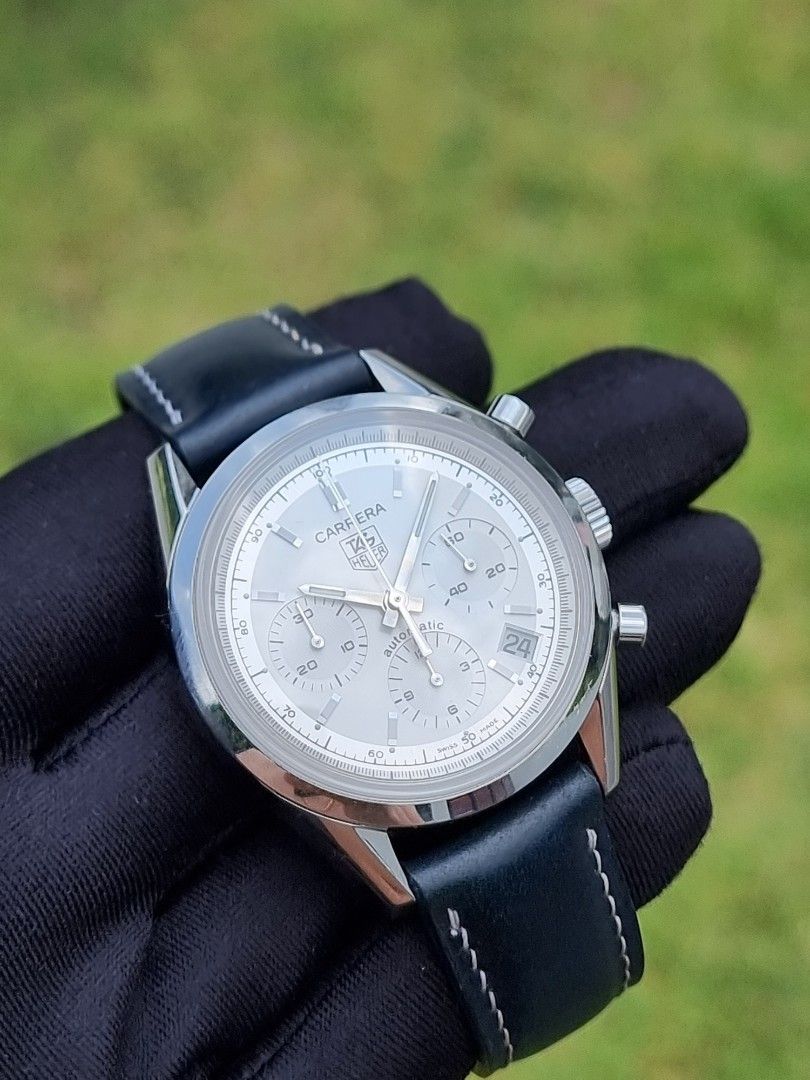 FULL SET TAG HEUER CARRERA CV2110 0 CV2110 CHRONOGRAPH RE EDITION TAGHEUER CHRONO SILVER CALIBRE 17 Luxury Watches on Carousell