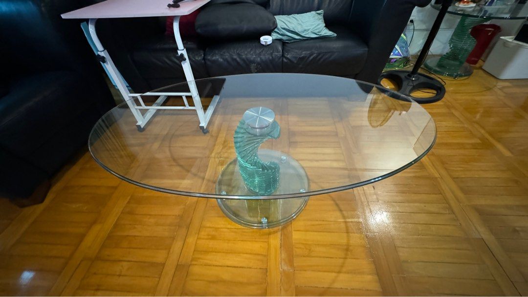 Glass Coffee Table (Category: Tables & Sets) located in Paranaque City. Submitted by _moonshop (Listing ID 1312934859, Image 1). Description: Dimensions: Coffee table Length 120cm Width 68cm Height 42cm High quality thick glass Mint condition.