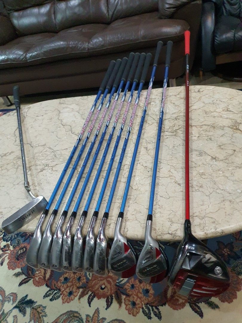 Golf Sword Set (Category: Golf) located in Paranaque City. Submitted by manilagolfmarket (Listing ID 1312859052, Image 2). Description: For Sale Sword Set Sword Katana SR flex Fujikura Speeder 589 graphite shaft Sword Katana woods Sword Katana putter. Bridgestone J815 10.5° driver Sword golf bag in good condition for only 53.9k pick up Bf Paranaque or add shipping.