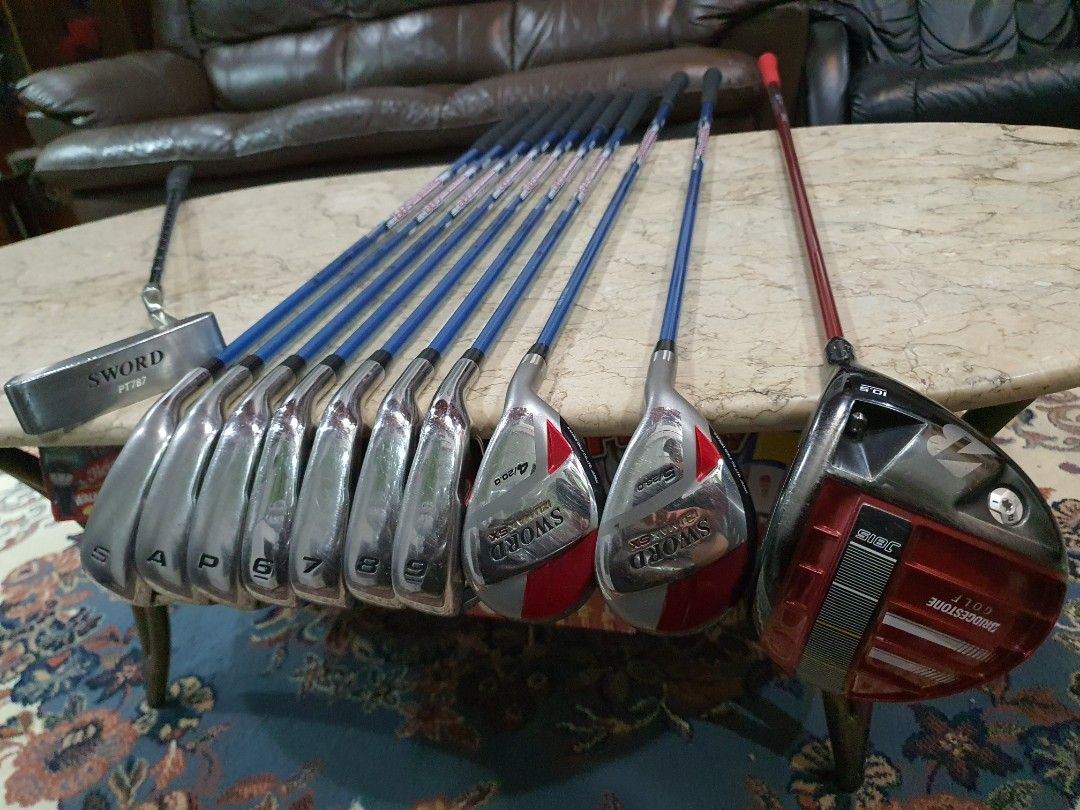 Golf Sword Set (Category: Golf) located in Paranaque City. Submitted by manilagolfmarket (Listing ID 1312859052, Image 1). Description: For Sale Sword Set Sword Katana SR flex Fujikura Speeder 589 graphite shaft Sword Katana woods Sword Katana putter. Bridgestone J815 10.5° driver Sword golf bag in good condition for only 53.9k pick up Bf Paranaque or add shipping.