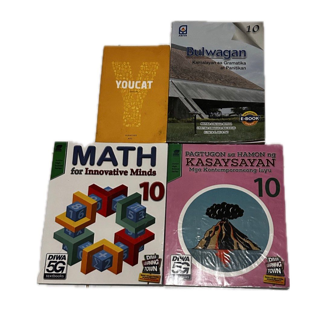Grade 10 UST Junior High School (JHS) Textbooks (Category: Textbooks) located in Mandaluyong City. Submitted by laarniejose (Listing ID 1312857950, Image 1). Description: NOTE: EACH textbook is priced at ₱250. .