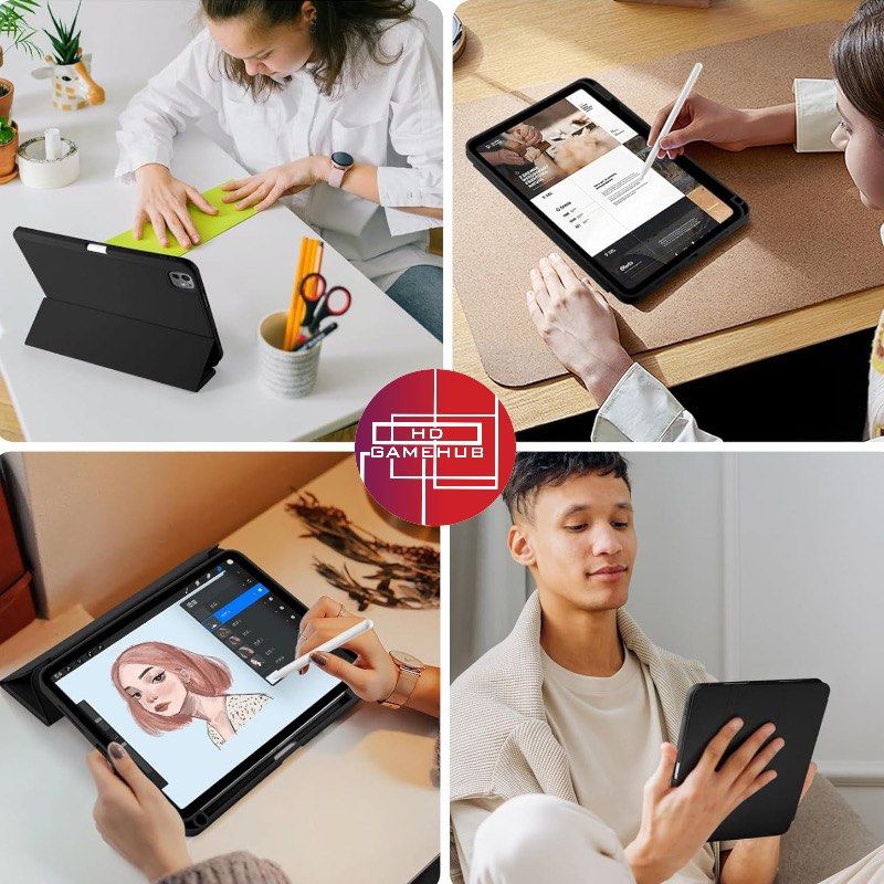iPad Pro 11” 2024 Smart Cover with Pen Holder (Category: Cases & Sleeves) located in Quezon City. Submitted by playamerica (Listing ID 1312872894, Image 3). Description: iPad Pro 11” 2024 Smart Cover with Pen Holder Material: Premium Synthetic Polyvinyl + Microfiber Inner Lining + Silicone Back Ultra slim design and stylish Magnetic closure Automatic wake/sleep by opening or closing the smartcover Folding front cover with two standing positions W
