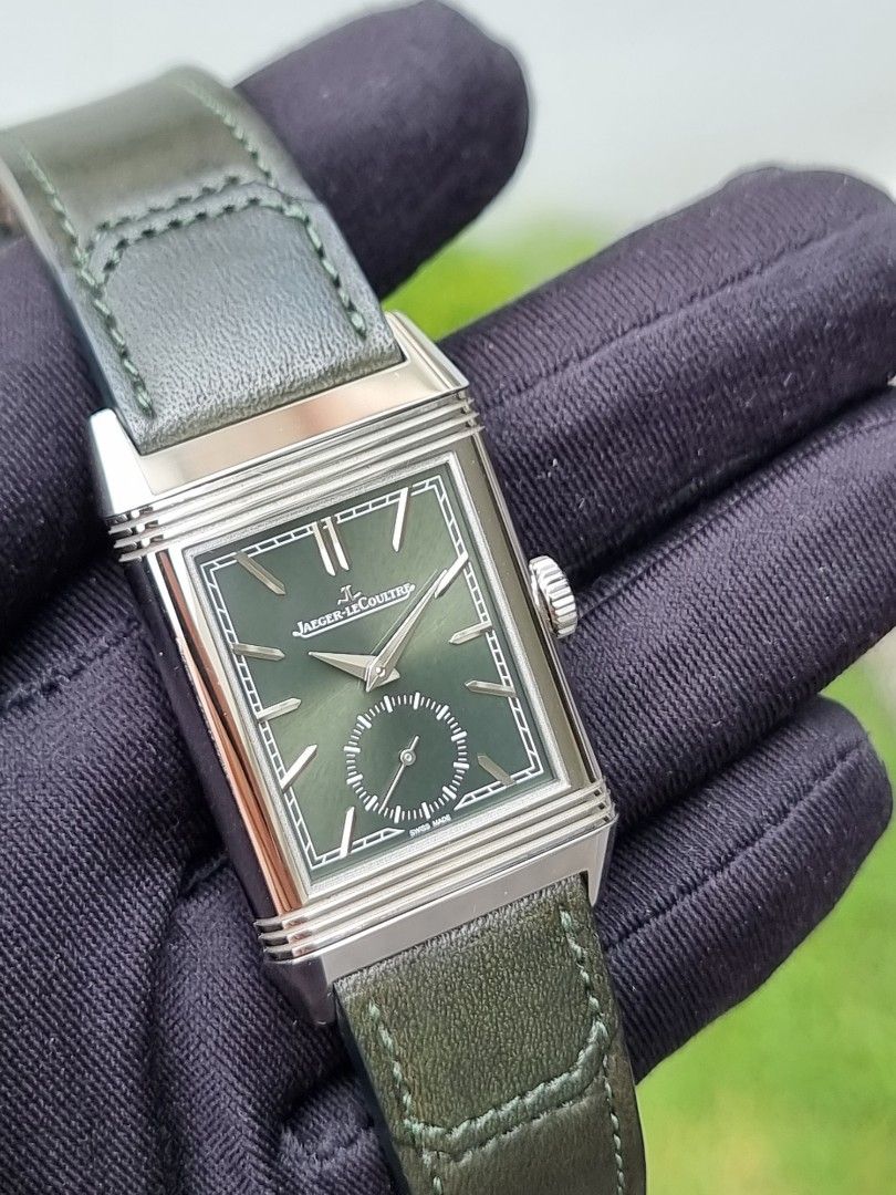JLC JAEGER LECOULTRE REVERSO TRIBUTE GREEN MONOFACE SMALL SECONDS