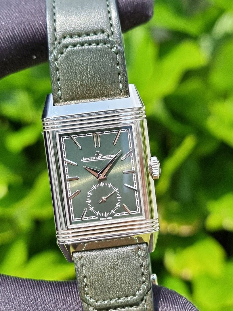 JLC JAEGER LECOULTRE REVERSO TRIBUTE GREEN MONOFACE SMALL SECONDS