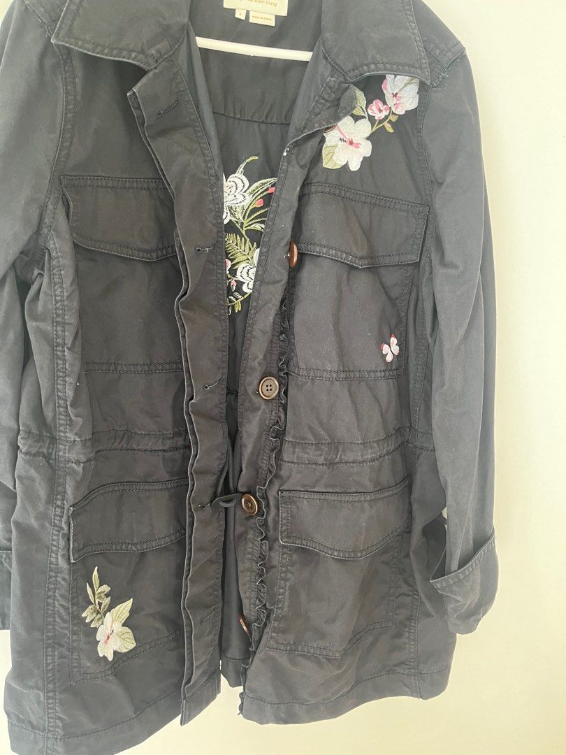 Kate Spade floral army jacket Women s Fashion Coats Jackets and Outerwear on Carousell