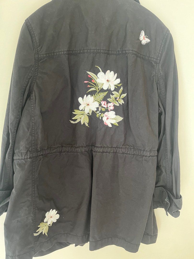 Kate spade floral army jacket clearance