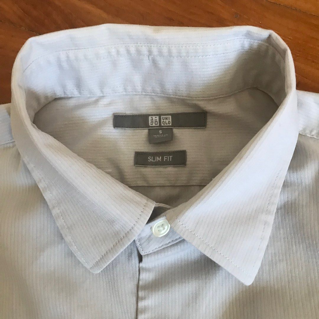 Uniqlo Long sleeve slim fit shirt for men, Men's Fashion, Tops & Sets,  Shirts on Carousell