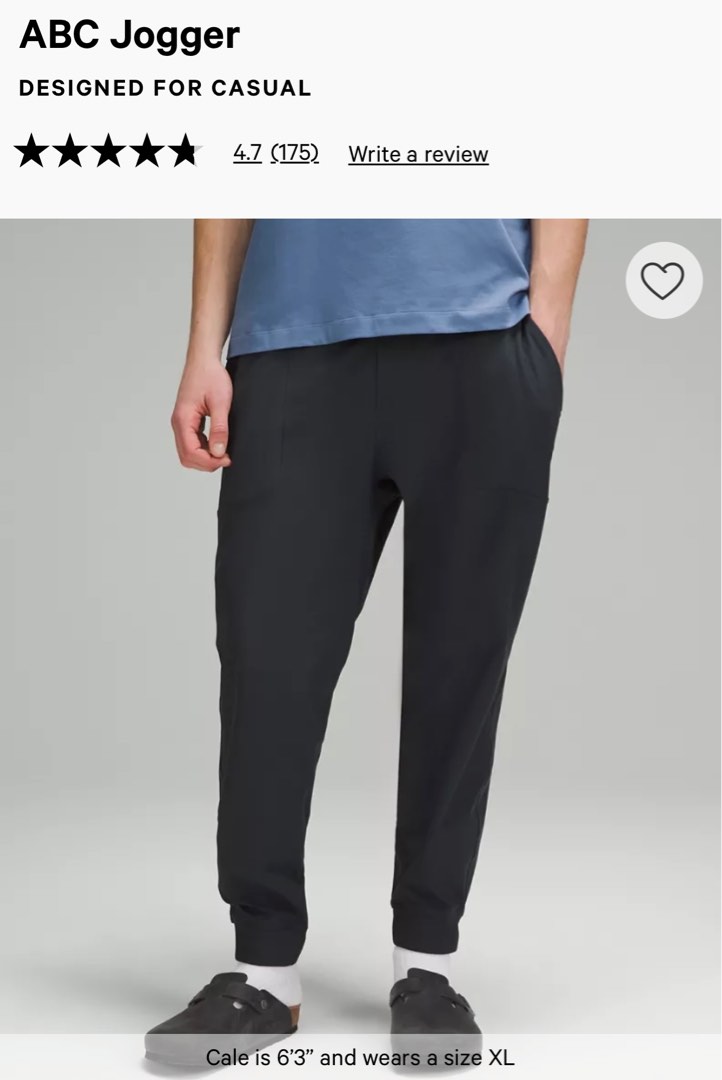 Lululemon ABC Jogger Pants in Obsidian L Men s Fashion Activewear on Carousell