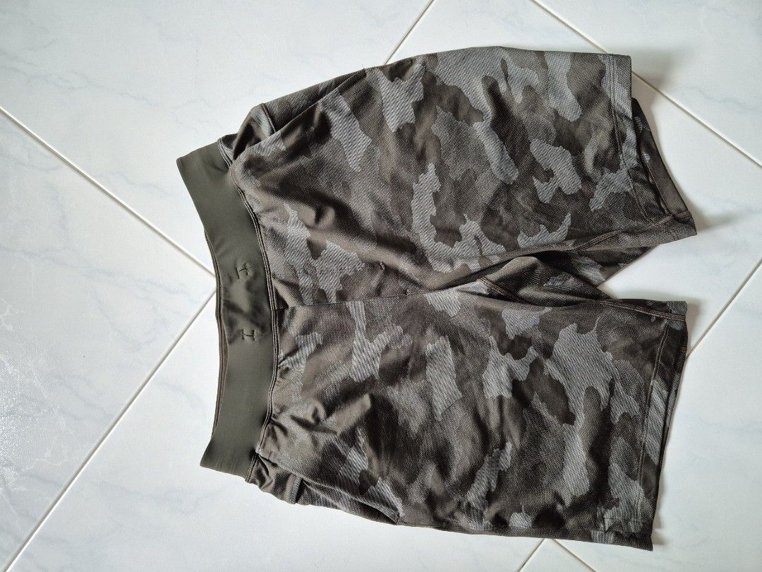 Lululemon Green Camo Linerless Men Medium Men s Fashion Bottoms Shorts on Carousell