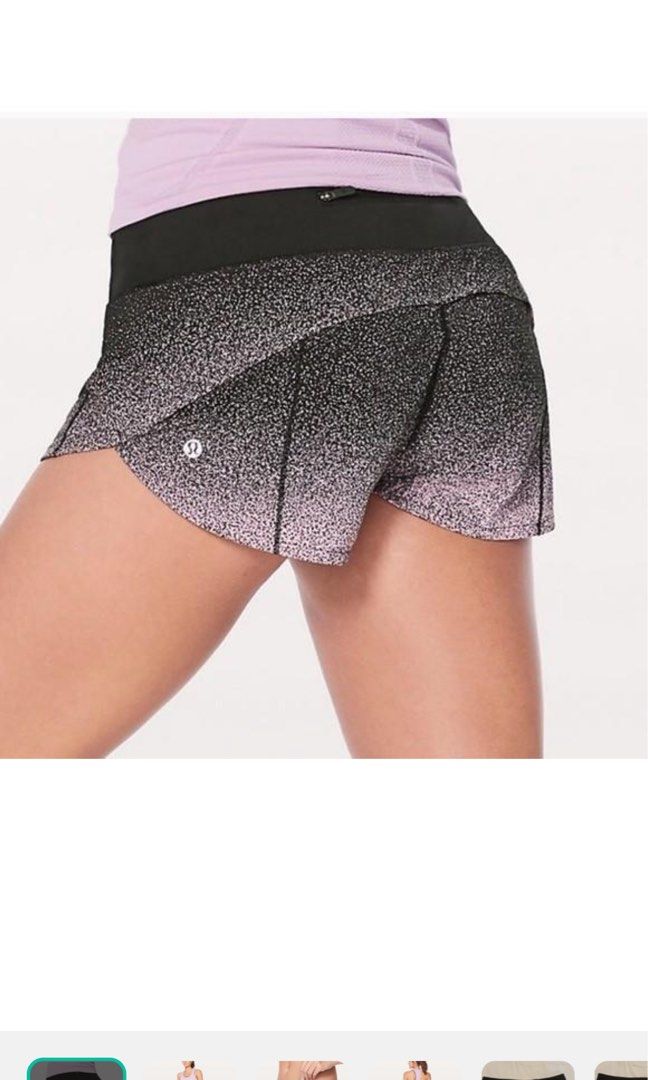 Lululemon run speed up shorts ombré speckle, Women's Fashion