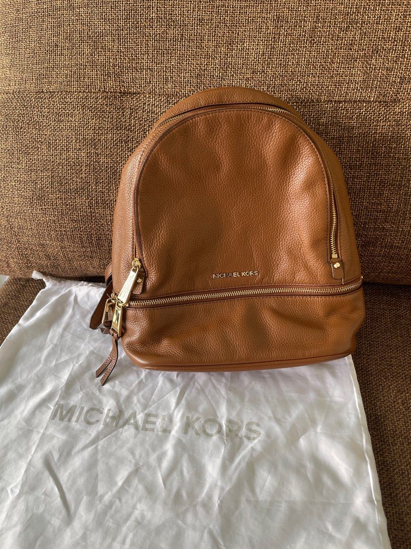 Michael Kors Rhea Leather Backpack Women s Fashion Bags Wallets Backpacks on Carousell