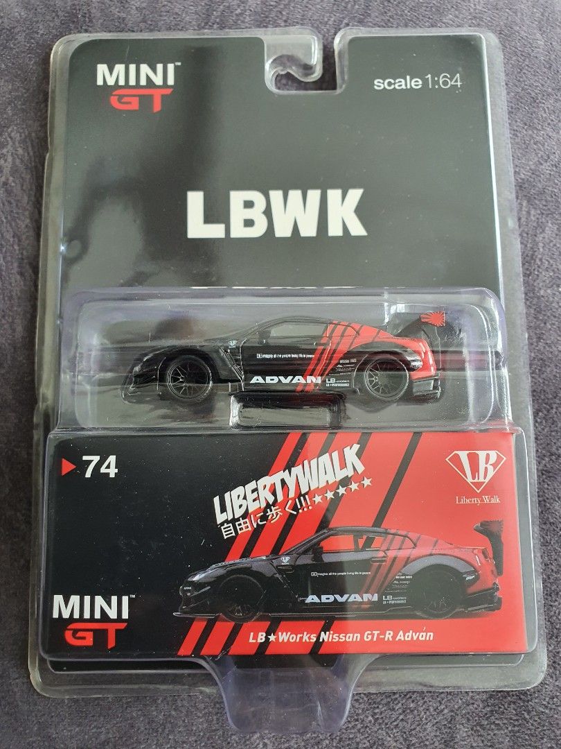 Mini GT Liberty Walk (LB Works) Nissan GT-R R35 ADVAN (Red