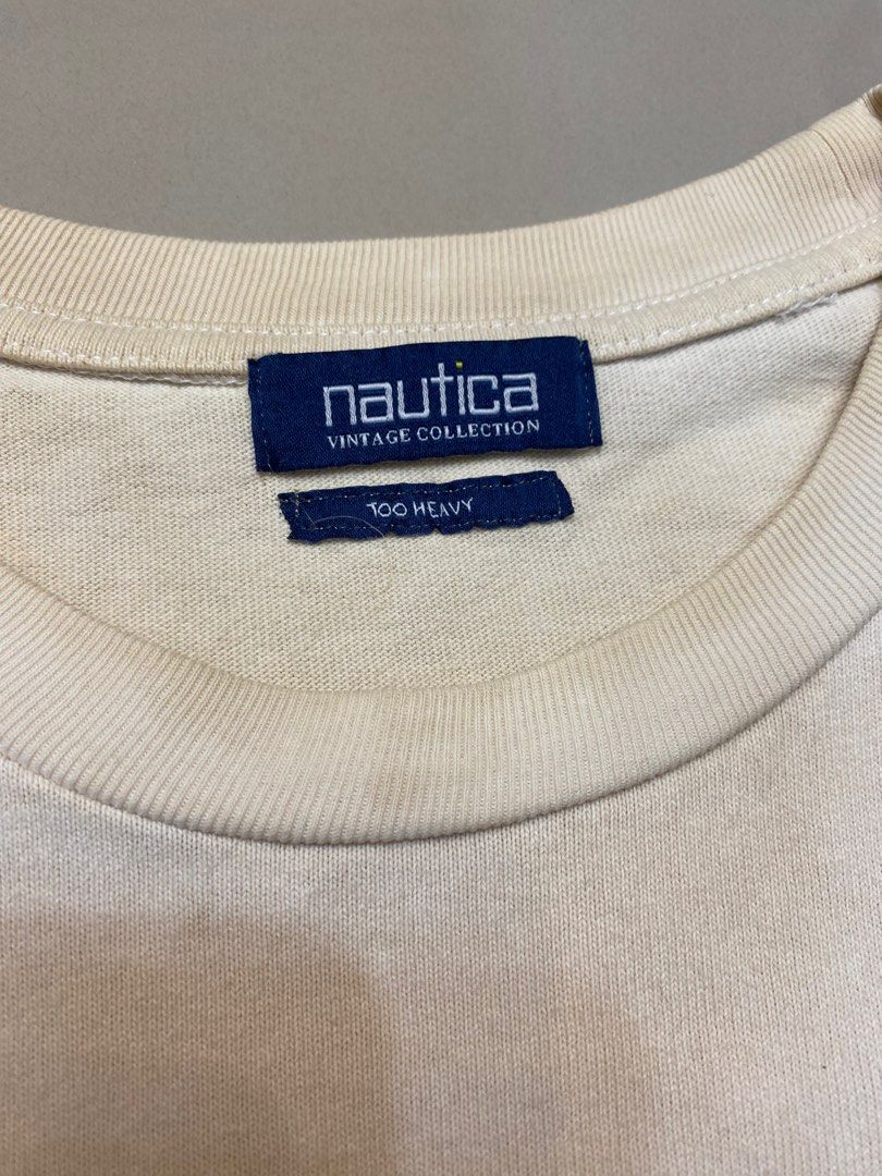 Nautica Script Shirt (Category: Tshirts & Polo Shirts ) located in Manila. Submitted by pharrell124 (Listing ID 1313002892, Image 3). Description: Nautica script heavy cotton dirty white color needs wash fits xl 23x28 no issues needs wash .