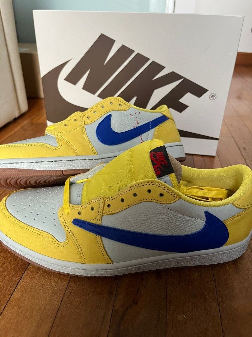 Nike Air Jordan 1 Low x Travis Scott Canary US10.5M Men s Fashion Footwear Sneakers on Carousell