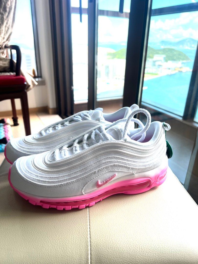 Nike Air Max 97 100 Farfetch 2xxx search White Canvas Pink Chenille Stock X