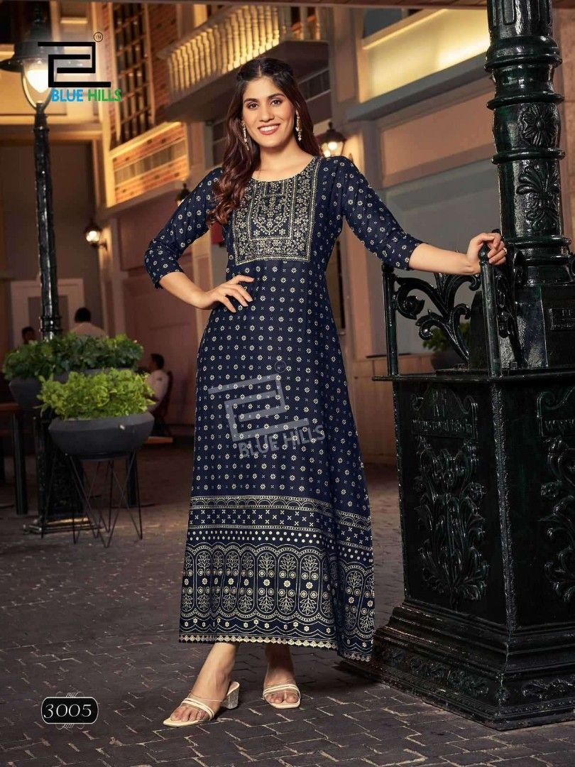 Plus Size Long Kurti Gown Maxi Dress Fabric Rayon 14 kg Size 3XL 46 4XL 48 Price 25