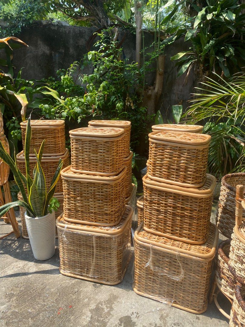 RATTAN STORAGE/RATTAN ORGANIZER (Category: Storage Boxes & Baskets) located in Marikina City. Submitted by thecraftyhomebyelisha (Listing ID 1312881640, Image 3). Description: Rattan Storage All sizes available S: 300 M: 350 L: 400 950/set.