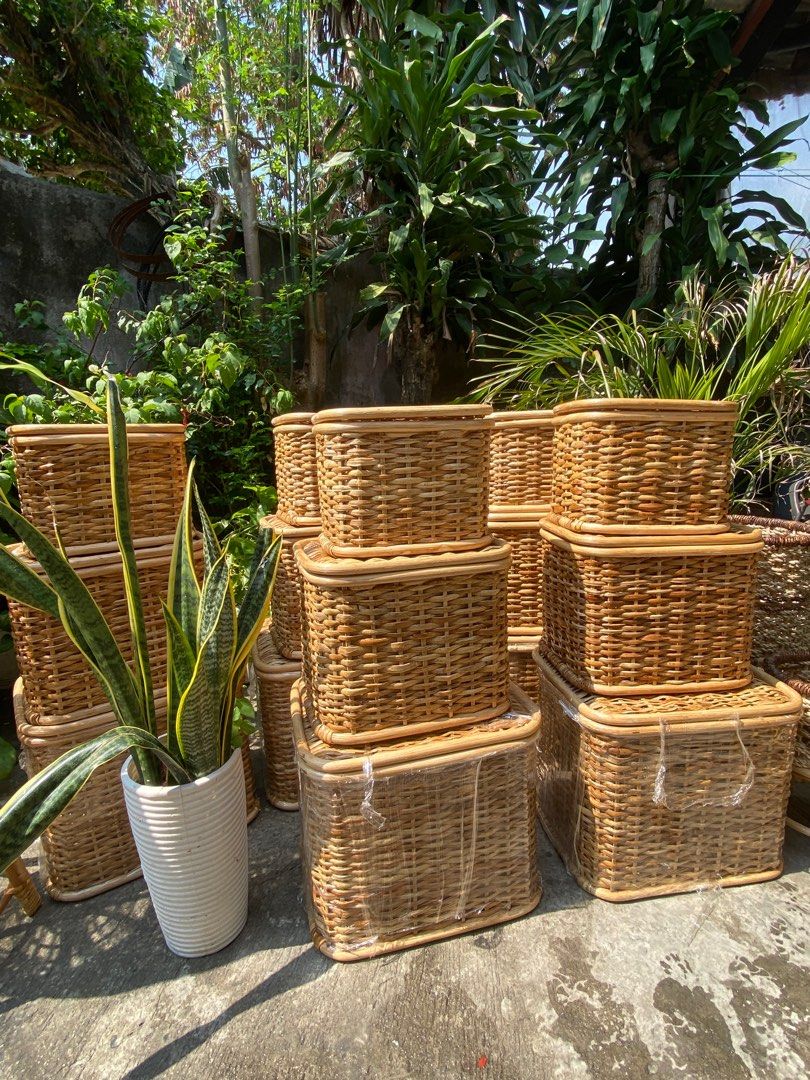 RATTAN STORAGE/RATTAN ORGANIZER (Category: Storage Boxes & Baskets) located in Marikina City. Submitted by thecraftyhomebyelisha (Listing ID 1312881640, Image 1). Description: Rattan Storage All sizes available S: 300 M: 350 L: 400 950/set.