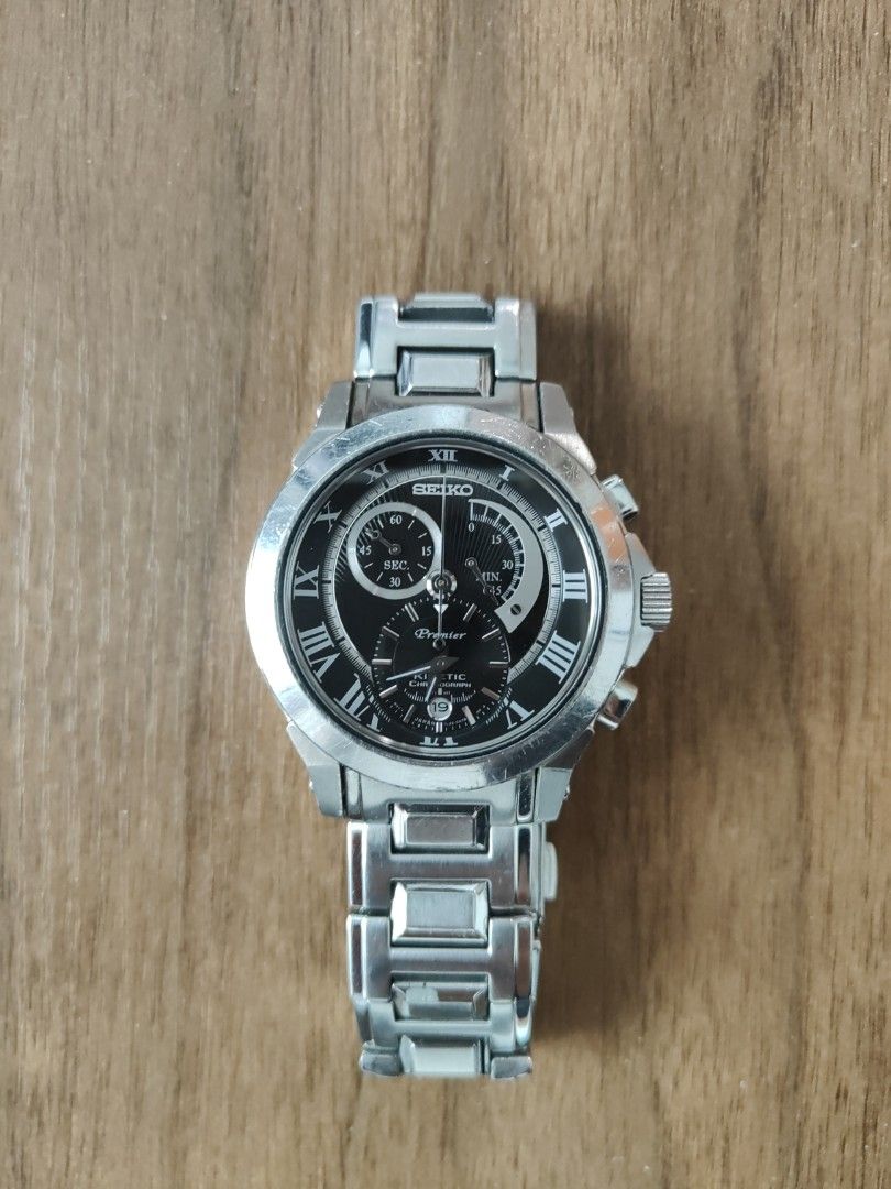 Seiko Premier Black Steel SNL041P1