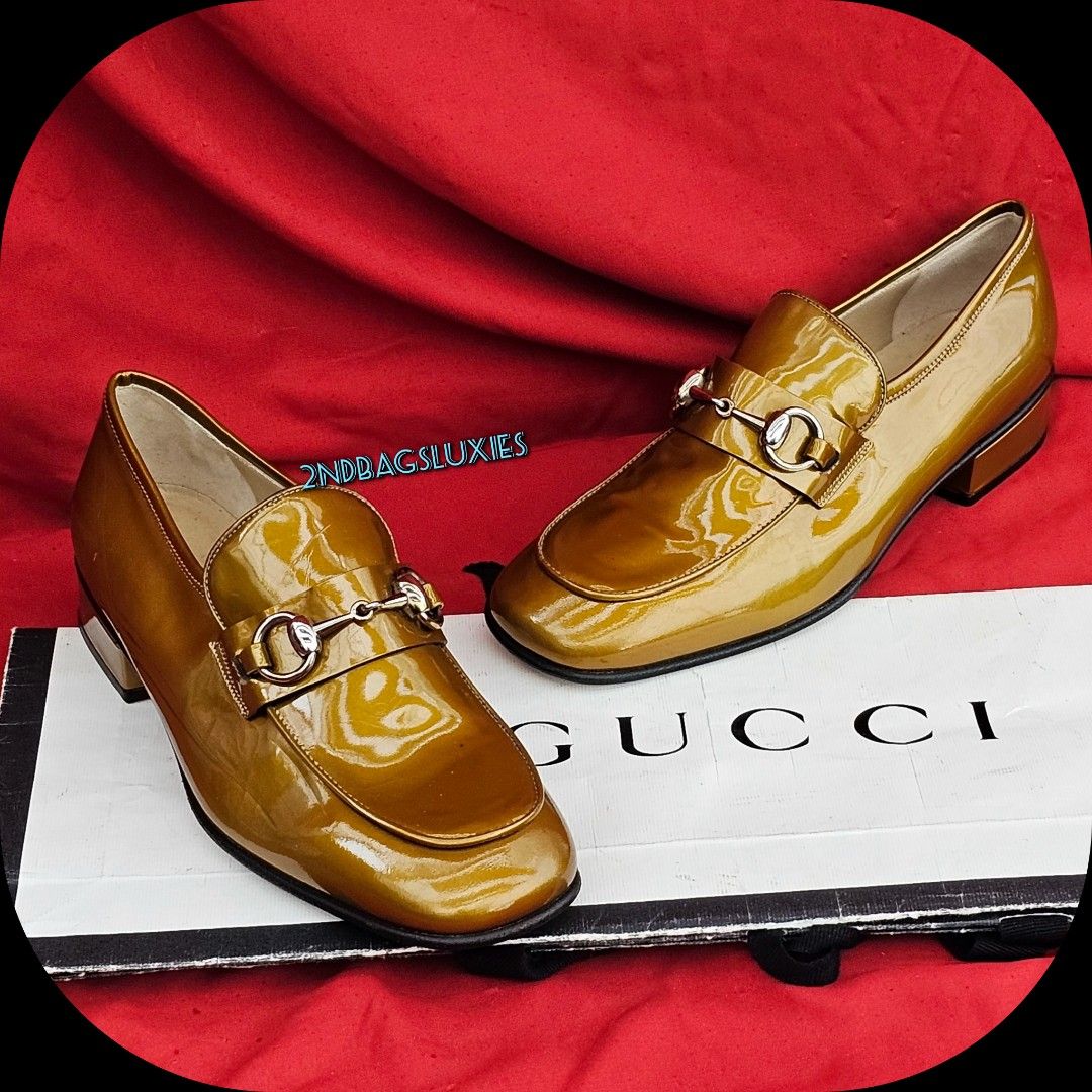 Gucci gold flats hot sale