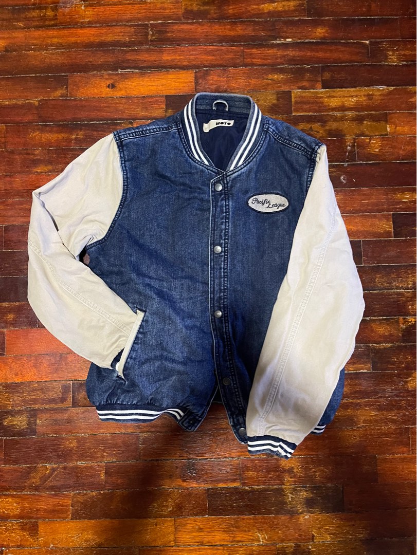 Topshop denim varsity jacket