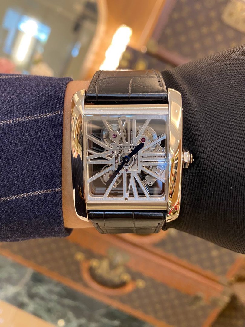 UNUSED CARTIER TANK MC REF W5310026 PLATINUM 950 SKELETON MOVEMENT PERFECT WATCH YEAR 2021 WATCH FULL SET Luxury Watches on Carousell