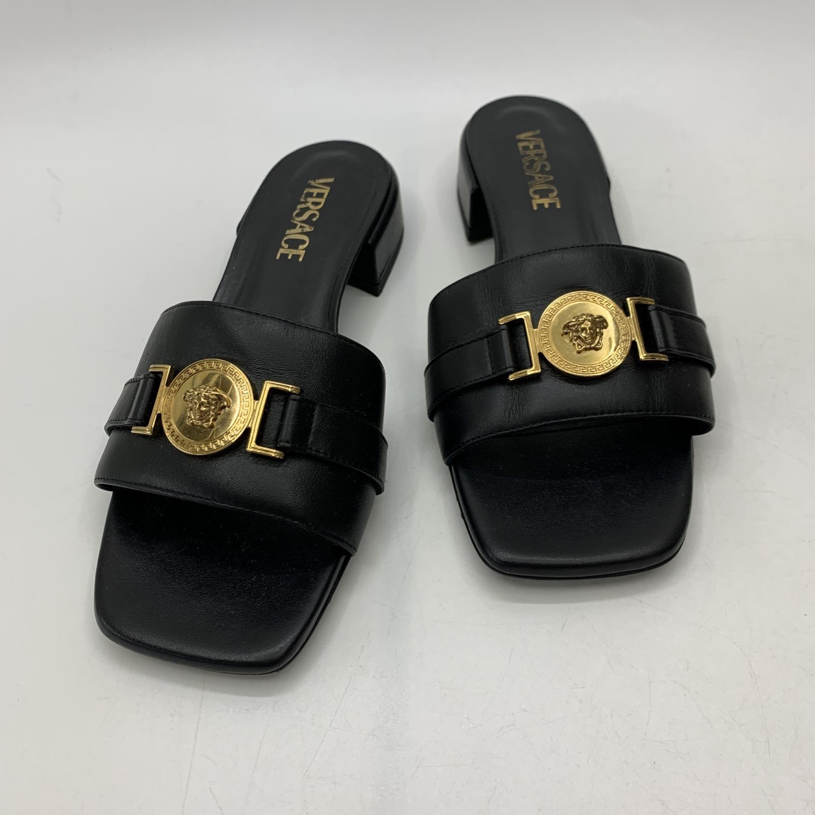 Versace black sandals cheap