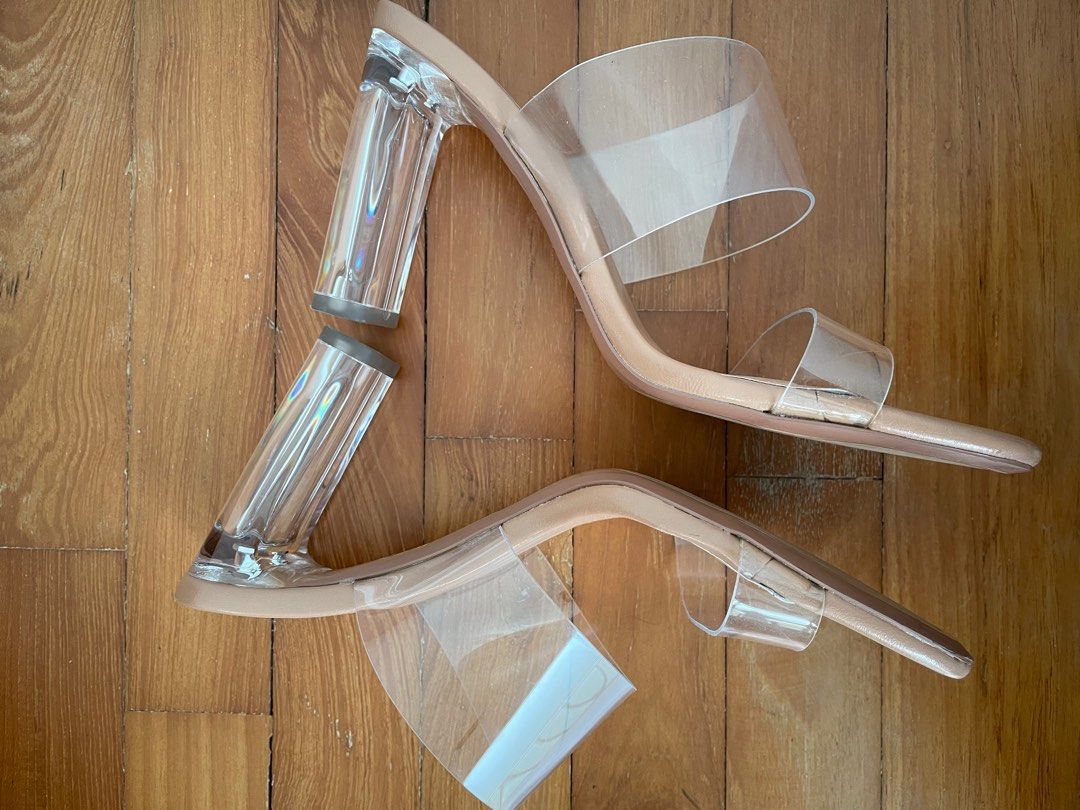 Zara clear strap lucite block heels size 36 Women s Fashion Footwear Heels on Carousell