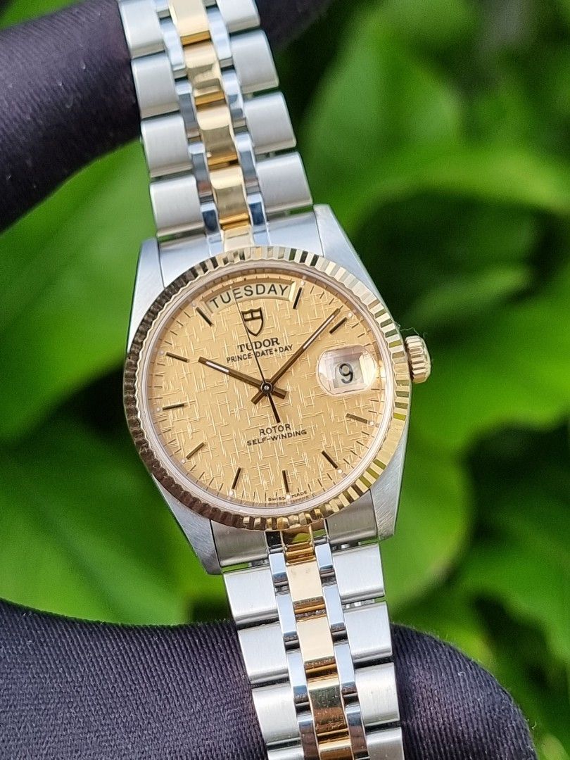 2021 TUDOR PRINCE DATE DAY HALF GOLD CHAMPAGNE DIAL TWO TONE 76213 0016 76213 M76213 M76213 0016