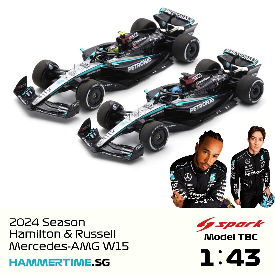 2024 Mercedes-AMG F1 W15 1/43 Spark Model | Lewis Hamilton