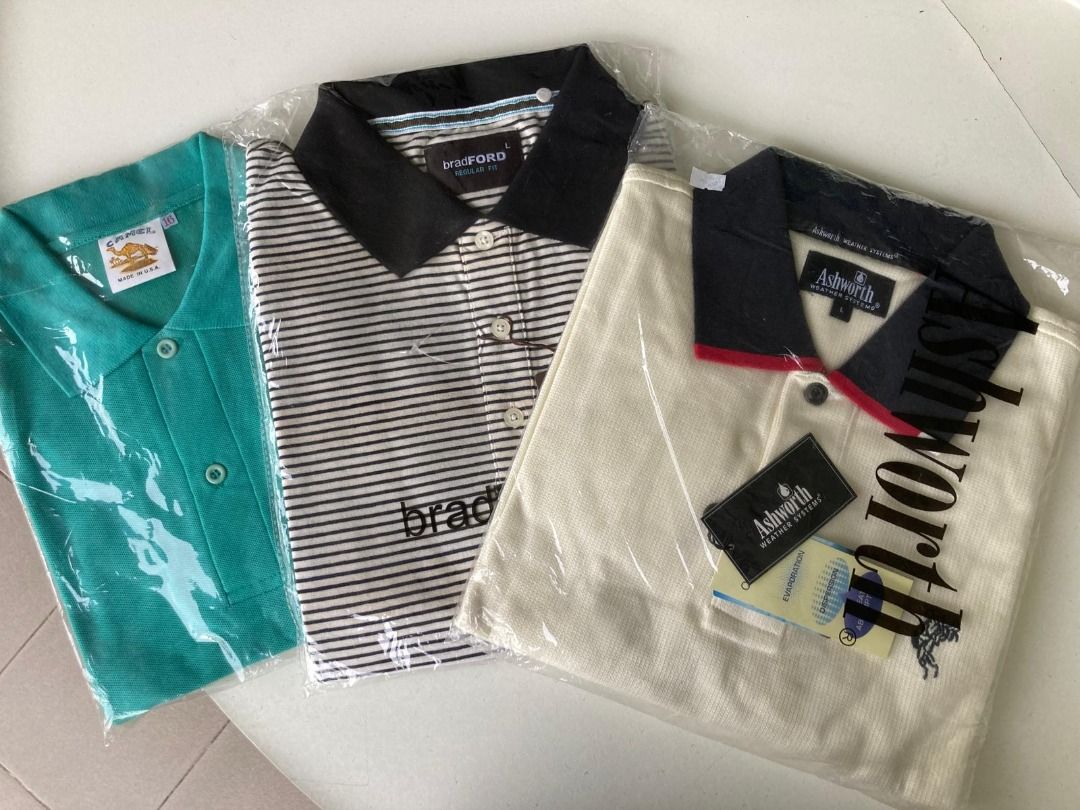 3 x BRAND NEW Men s polo shirts short sleeve Ashworth Bradford bundle Men s Fashion Tops Sets Tshirts Polo Shirts on Carousell