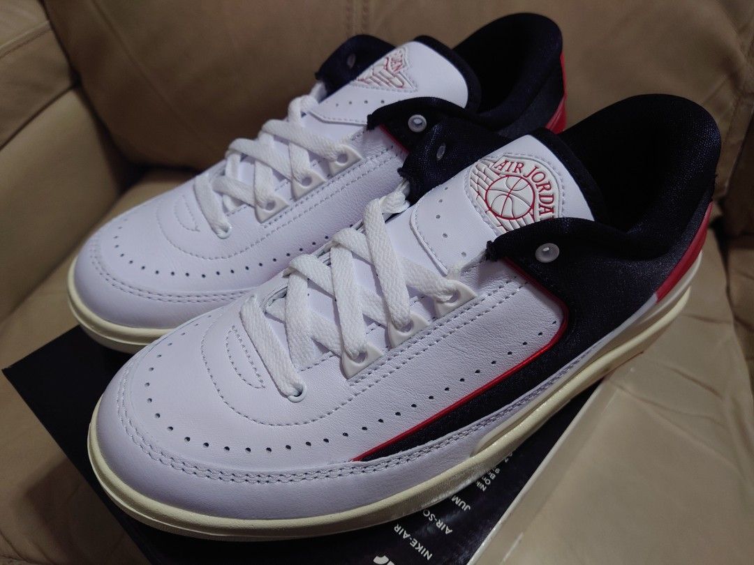Nike Air Jordan 2 Retro Low Woman White Red Black AJ2 Size US 7 EUR 38 24 cm Carousell