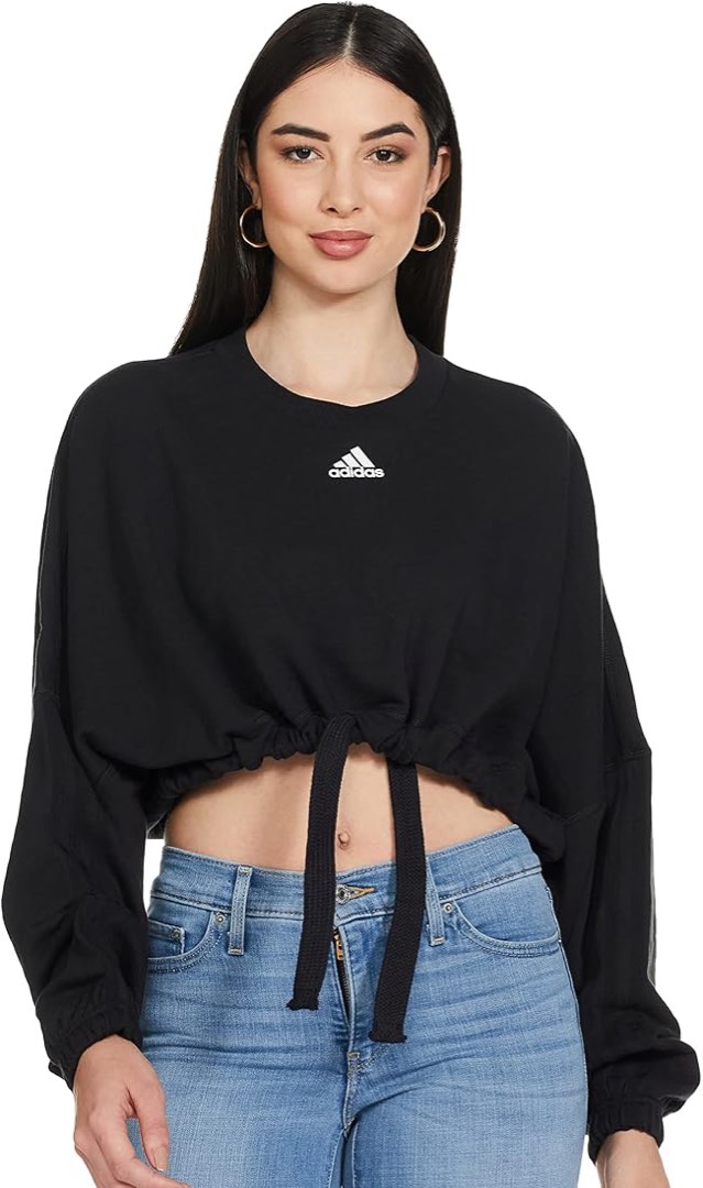 Adidas crop jumper Women s Fashion Tops Other Tops on Carousell